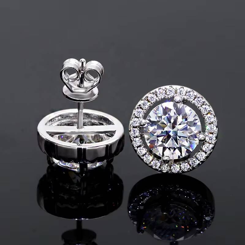 Delicate Sliver Earrings 05ct1 Carat 2 Carat Fashion Moissanite Jewelry Diamond Earrings VVS White D Moissanite Earrings
