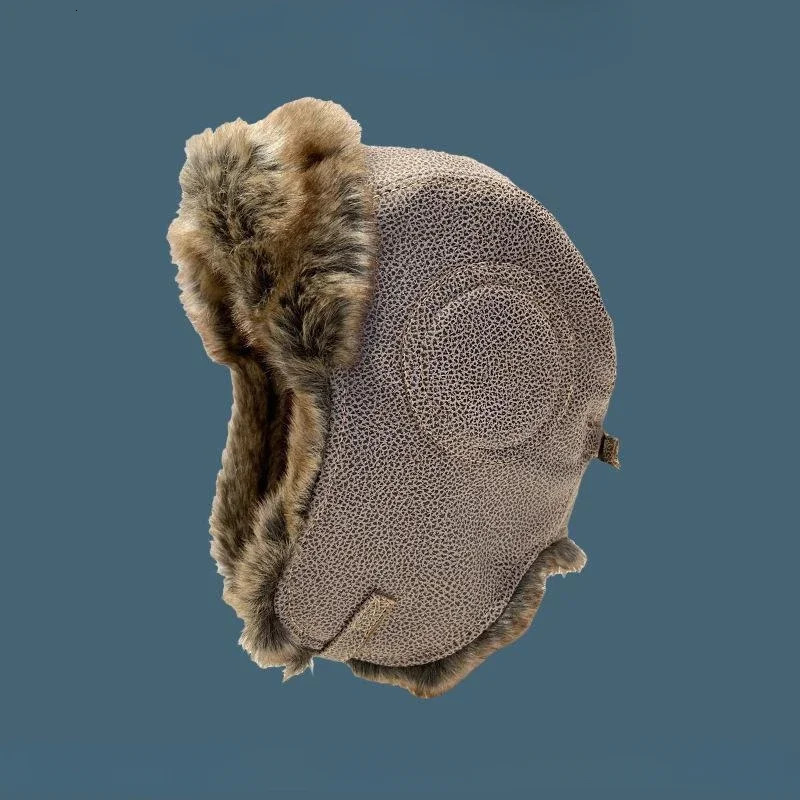 Winter Ushanka Hat Men Womens Pilot Bomber Trapper Hat Faux Fur Leather Snow Cap with Ear Flaps Pilot Winter Bomber Hat 251029