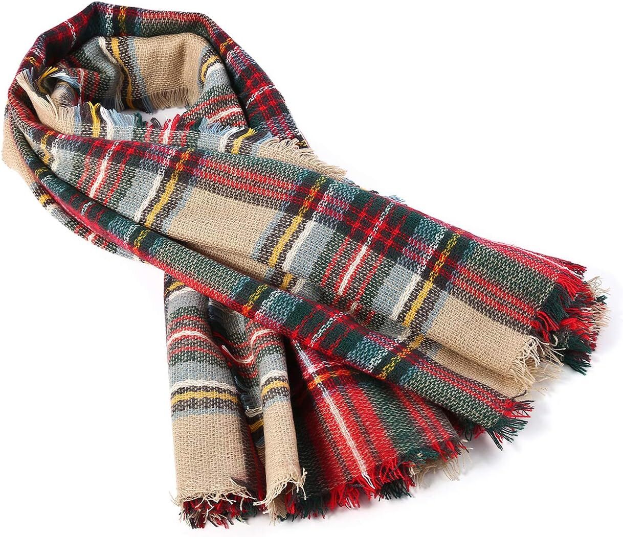 Custom Christmas Fall Winter Scarf Plaid Tassel Soft Warm Blanket Scarves Womens Shawl Wraps