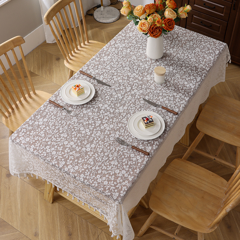 New floral lace jacquard tablecloth, atmospheric table mat, background cloth, decorative cover Z6YE01