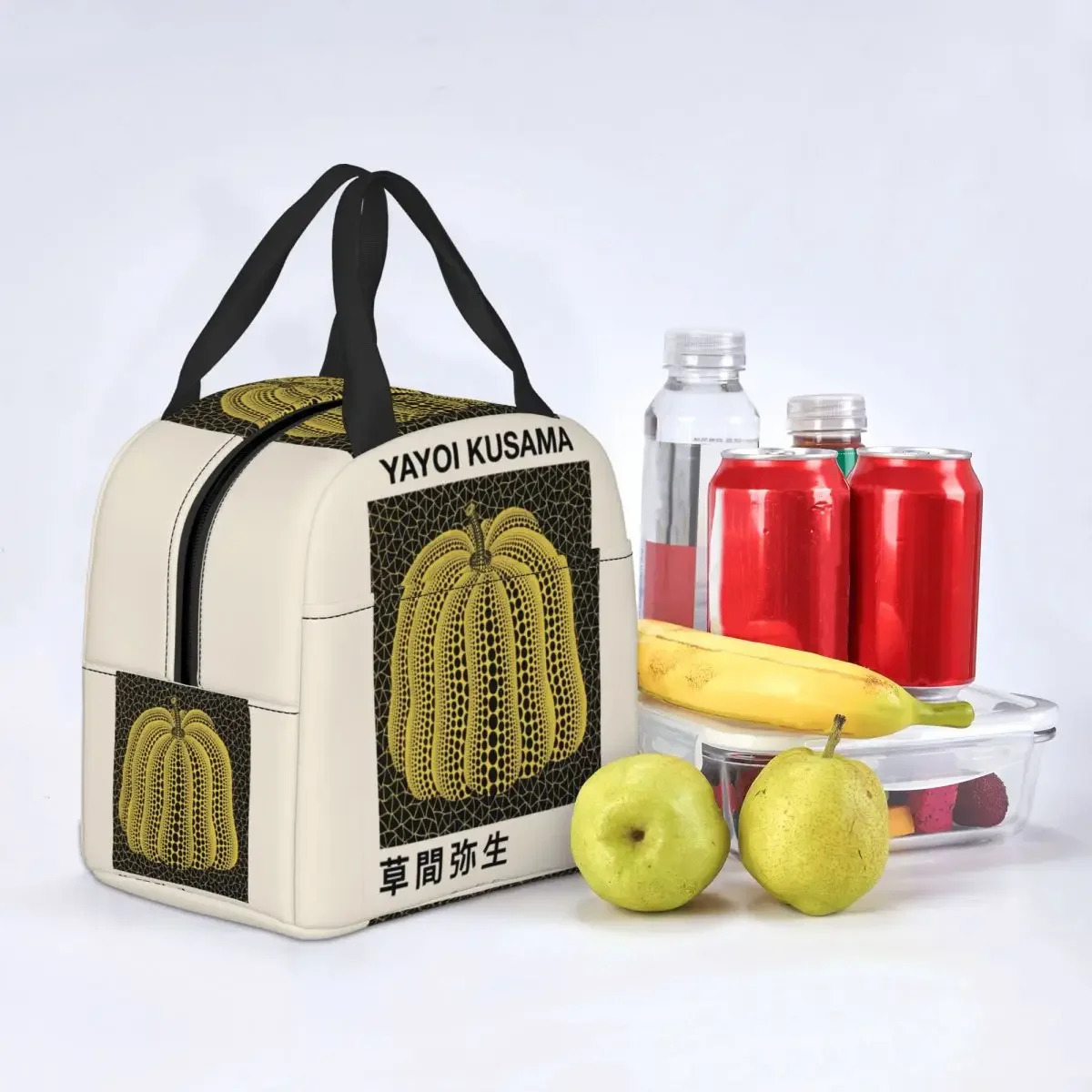 Yayoi Kusama Pumkin Forever Insulated Lunch Bag for Camping Travel Abstract Art Portable Cooler Thermal Lunch Box Women 251029