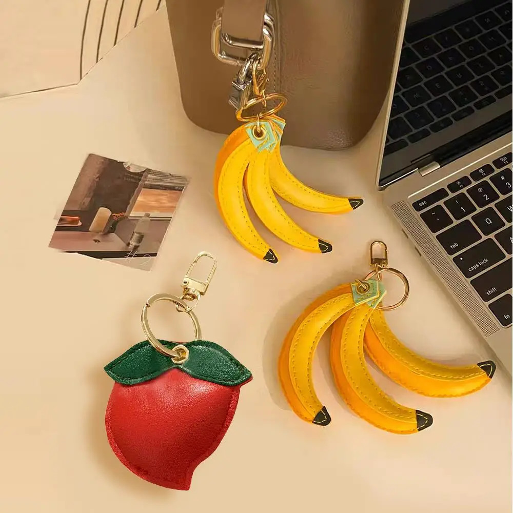 Leather Keychain Holder Girls Bag Charms Shoulder Bag Keychain Bags Accessories Waterproof Fruit Key Ring Bag Hanging Ornaments 251029