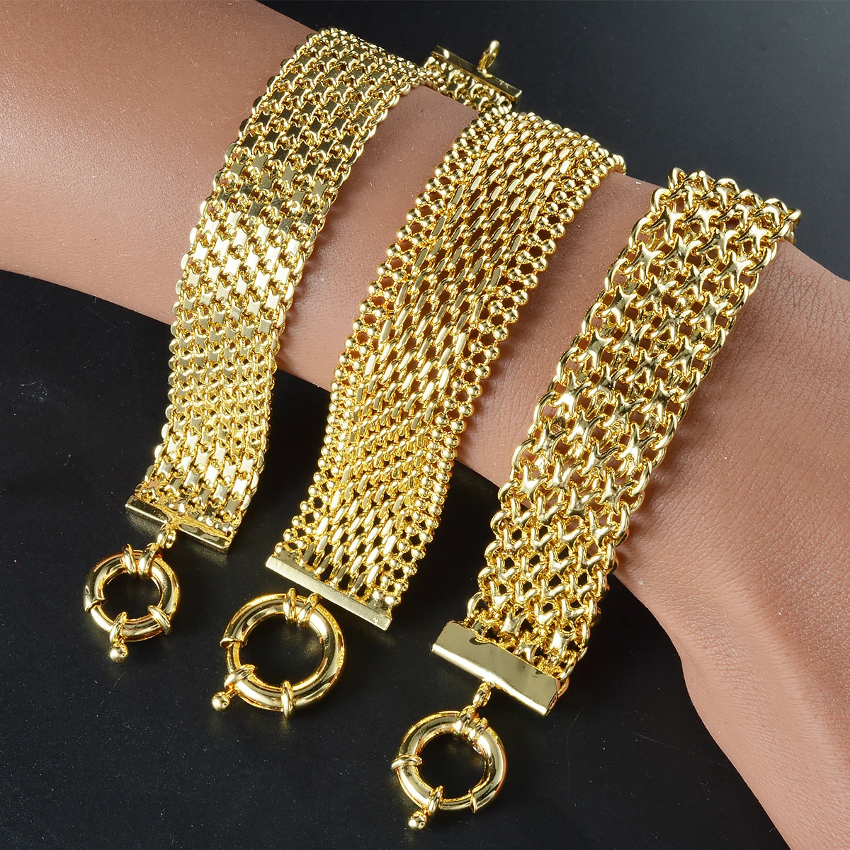 18MM wide copper chain bracelet unisex 18K gold plated wristband Miami Sidewalk bracelet Punk Hip Hop Jewelry party gift 251028