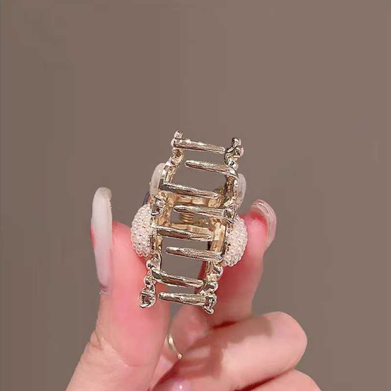 New Fashion Alloy Pearl 3cm Crab Hair Clip For Girl Women Summer Sweet Cute Side Barrettes Flower Hairpins JewelryW251028