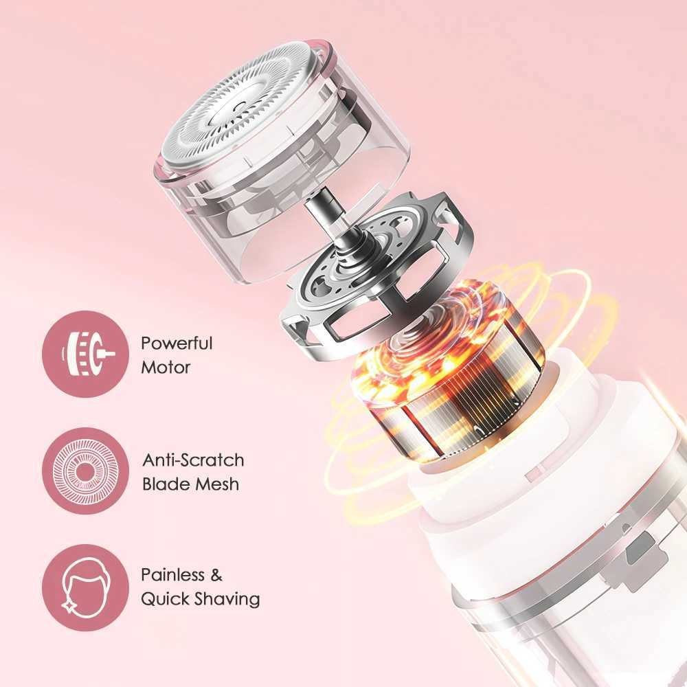 Electric Epilator 2In1 Double Head For Bikini Leg Womens Cordless Shaver Painless Body Hair Removal Waterproof Hair Trimmer J251117