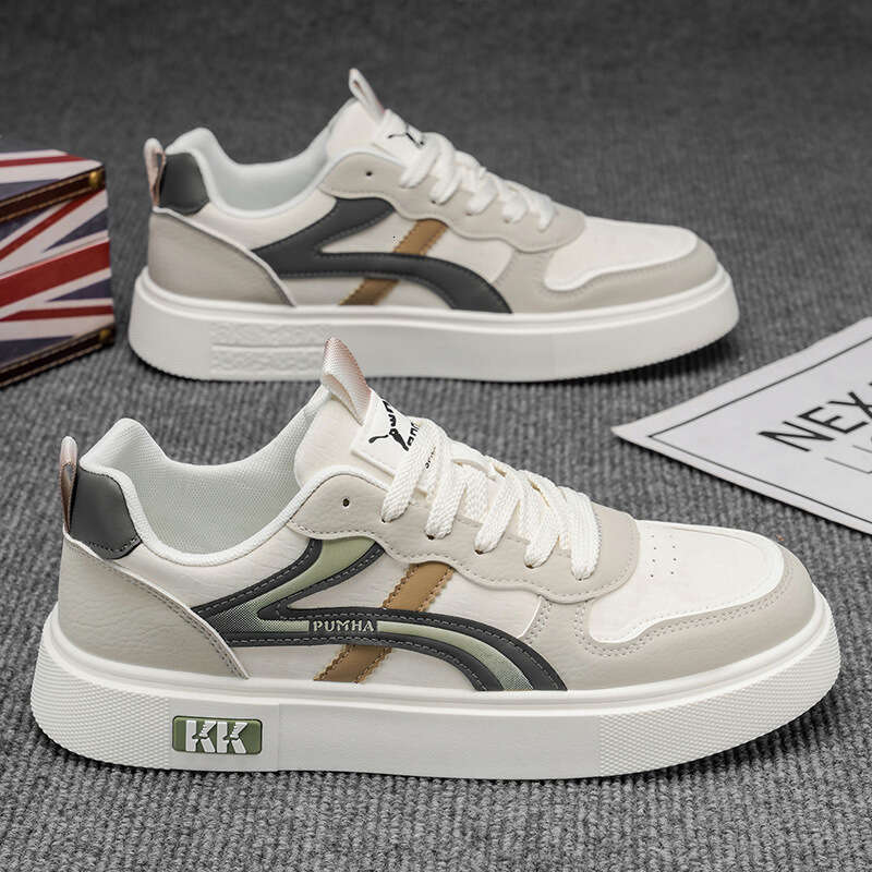 2025 Autumn New Men's Fashion Thick-Soled Height-Increasing Casual Daily Travel Waterproof Leather Panel Shoes Trendy