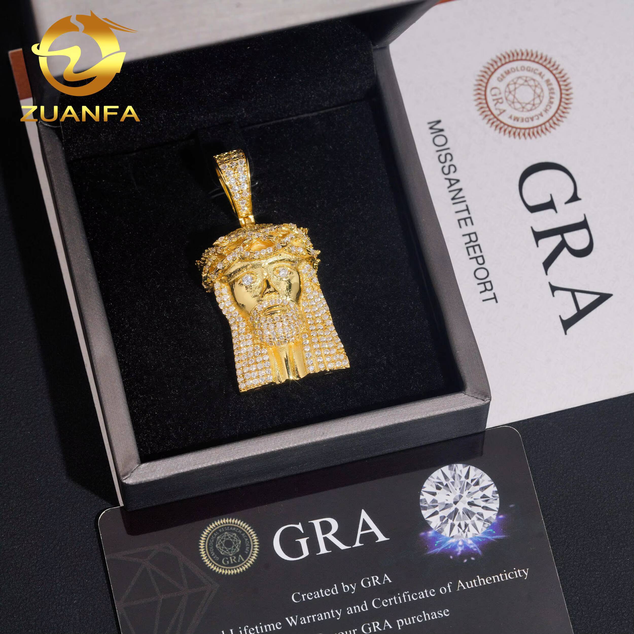 Affordable Moissanite Jesus Piece Iced Out Jewelry Rapper Custom Moissanite Pendant Jesus Pendant Pass Diamond Tester