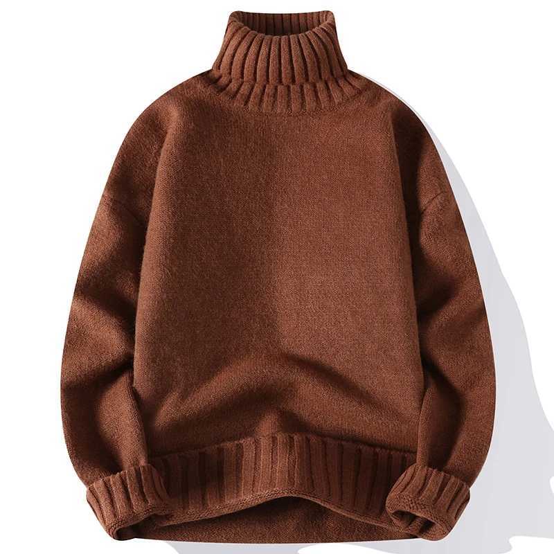 New Turtleneck Sweater Men Pullover Casual Solid Color Knitted Black Sweater Fashion Autumn Winter Men Clothing 2023 Sweater Man J251029