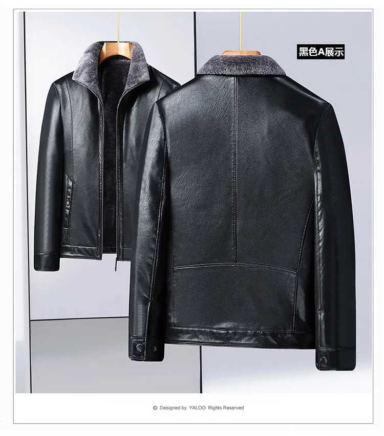 Large size mens PU leather jacket male tide winter extra large men loose man leather jacket fleece 7XL 6XL waterproof jacketT251029