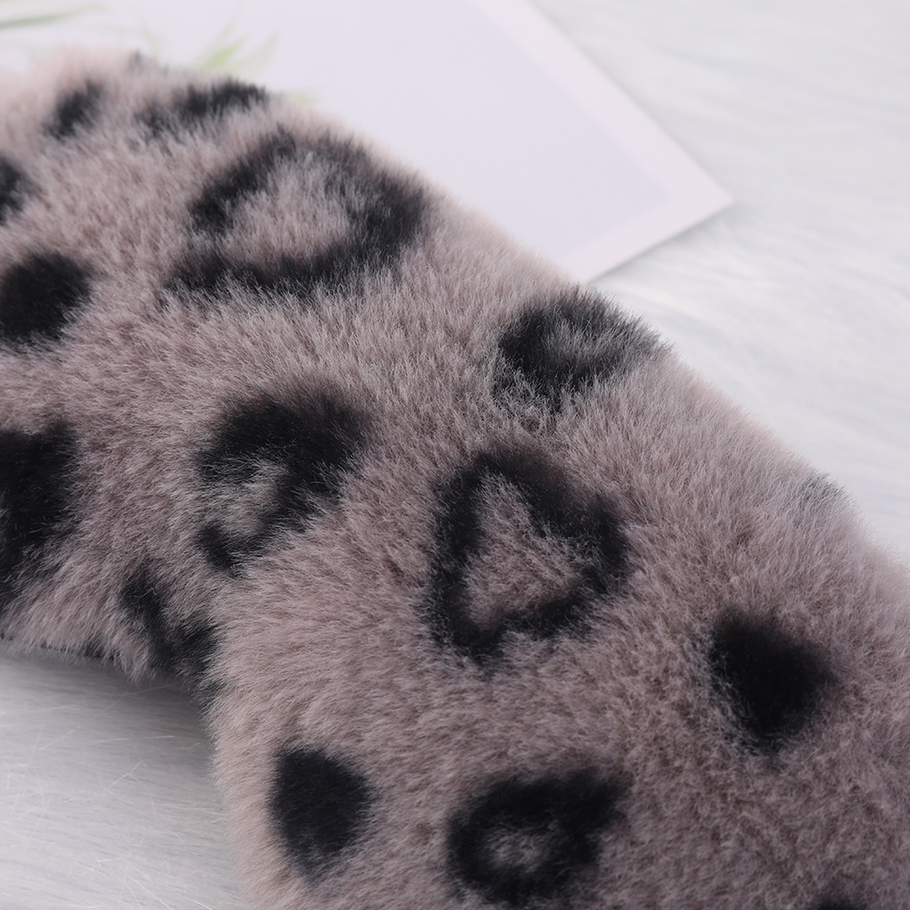 Furry eye mask, leopard print, heart-shaped, cute little rabbit fur, home blackout eye protection, cute cartoon sleep eye mask, various colors, in sto