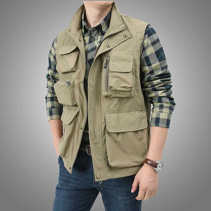 Cargo Waistcoat Men Outdoor Multipocket Fashion Waistcoat Breathable Coat Every Fashion Handsome Mens Wear High Quality Coat W251029