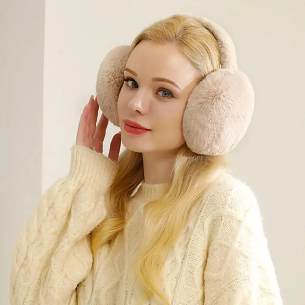 Fashion Winter Warm Earmuffs Fluffy Ear Muff for Women Soft Plush Earmuffs Girls Boys Cold Weather Ear Warmer Foldable Earflaps 251029
