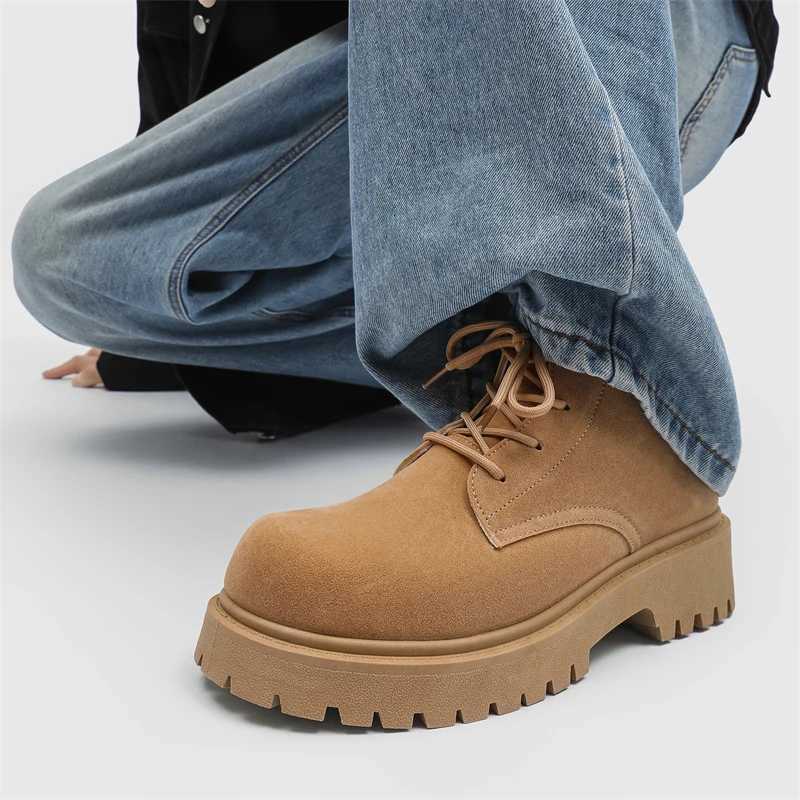 New High Top Retro Low Top Workwear Shoes Autumn Lace Up Mens Boots Casual Shoes Lace Up Mens Shoe Frosted Wearresistant Sole Z251029