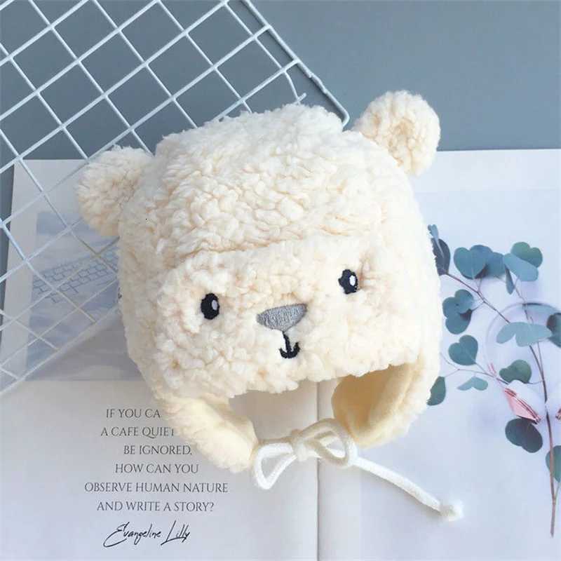Cute Baby Plush Hat Autumn Winter Warm Cap Infant Boys Girls Bonnet Cartoon Solid Kids Warm Earflap Hat Toddler Accessories251028