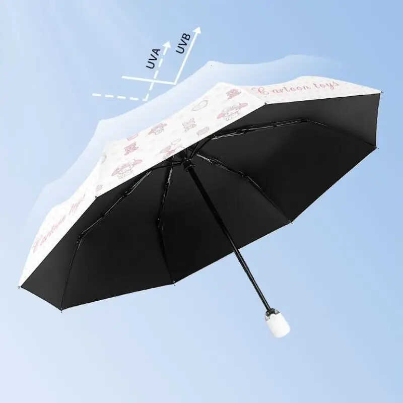 Sanrio Hot Sanrio Hello Kitty Cute Convenient Umbrella Kawaii Anime Cartoon Sunscreen Uv Protection Sunshine and Rain Dual Use Umbrella L251029