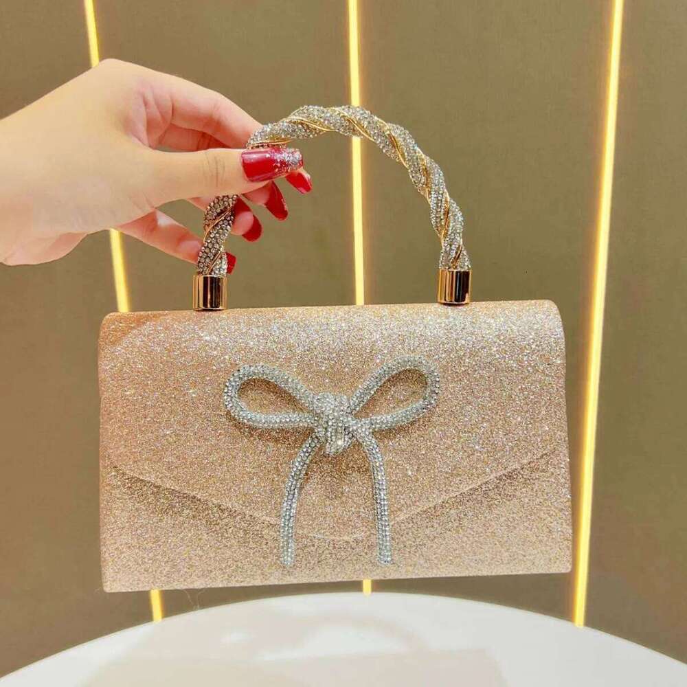 Designer Bags Banquet Dress Versatile Clutch Fashion Dia-Encrusted Bow, Dinner Bag, Sequined Chain Bag Luxury Bag
