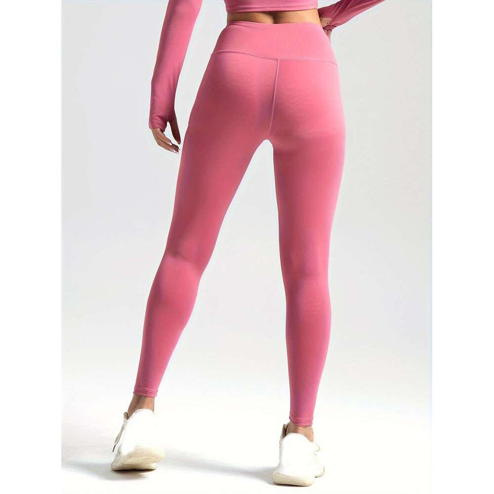 10pcs High-Waist Stretchy Yoga Leggings Women - Comfortable, Non-See-Through, Solid Color, Long Length, Perfect for Running & Fiess