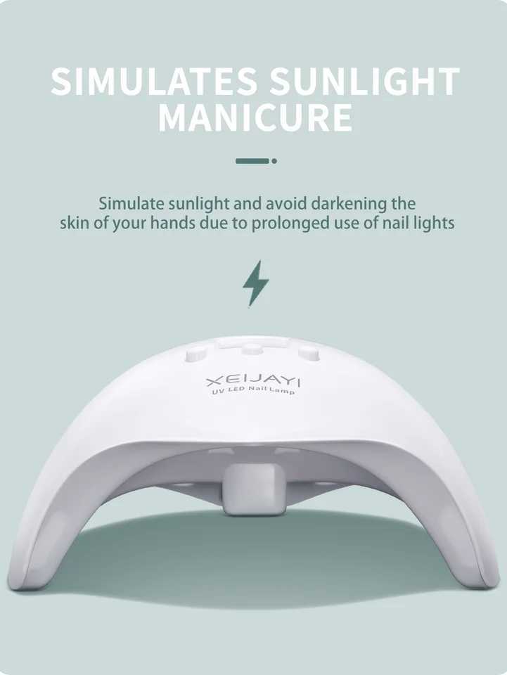 XEIJAYI 1Pc White UV LED Nail Lamp 20 Lamp Beads Nail Dryer Gel Polish Light UV Nail Light With 3 Timer Setting LED Dryer J251115