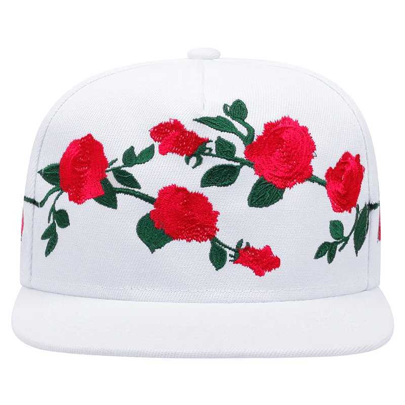 Fashion Fastball Rose Embroidery Hip Hop Baseball Cap Snapback Hat Adult Outdoor Casual Sun Bone Gorras HatsW251029