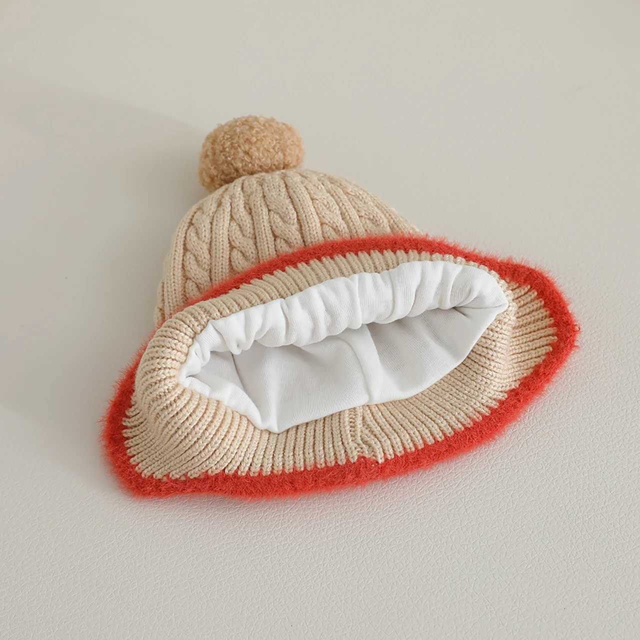 Pompom Beanies Winter Warm Baby Earmuffs Cap Toddler Ear Protection Hat 13year Kids Woolen Knit Hats Fashion Children Bonnet251028