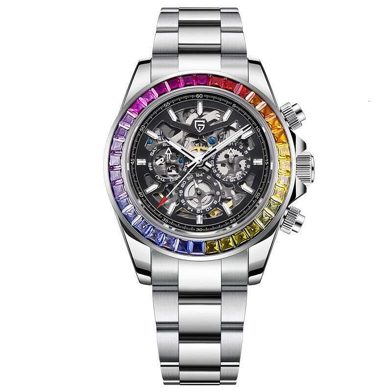 PAGANI DESIGN Fully Automatic Colorful Hollow Visible Movement Men's Mechanical Watch PD-1777