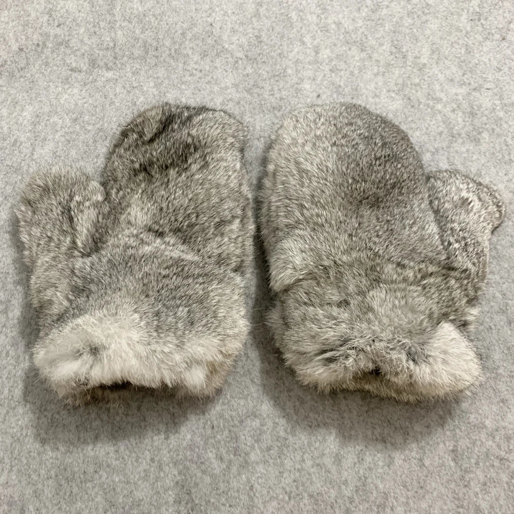 2025 Winter Women Real Genuine Rabbit Fur Mittens Fahion Unisex Warm Rabbit Fur Mitten Male Natural Fur Plus Gloves 251029