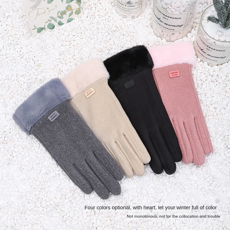 Gloves Womens Winter Riding Selling Warm Plus Fleece Thickened Touch Screen Cold Windproof De Fleece Gloves 251029