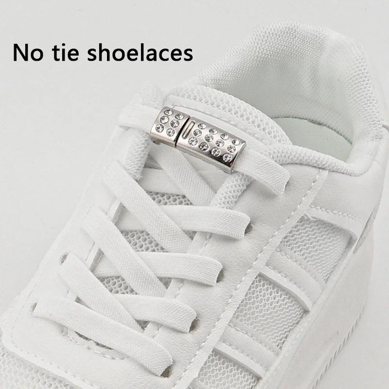 Diamond Magnetic Shoe Laces Without Ties Metal Lock Elastic Shoelaces For Sneakers 1 Second Quick On And Off Lazy Shoelace 251029