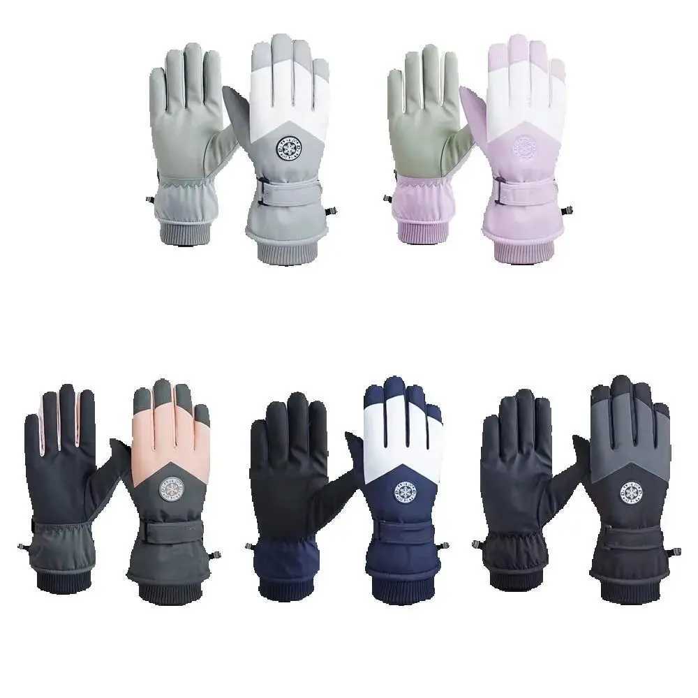 Winter Ski Gloves Windproof Thickened Fleece Lined Gloves Men Women Touchscreen Thermal Waterproof Motocycle Cycling Gloves J251029