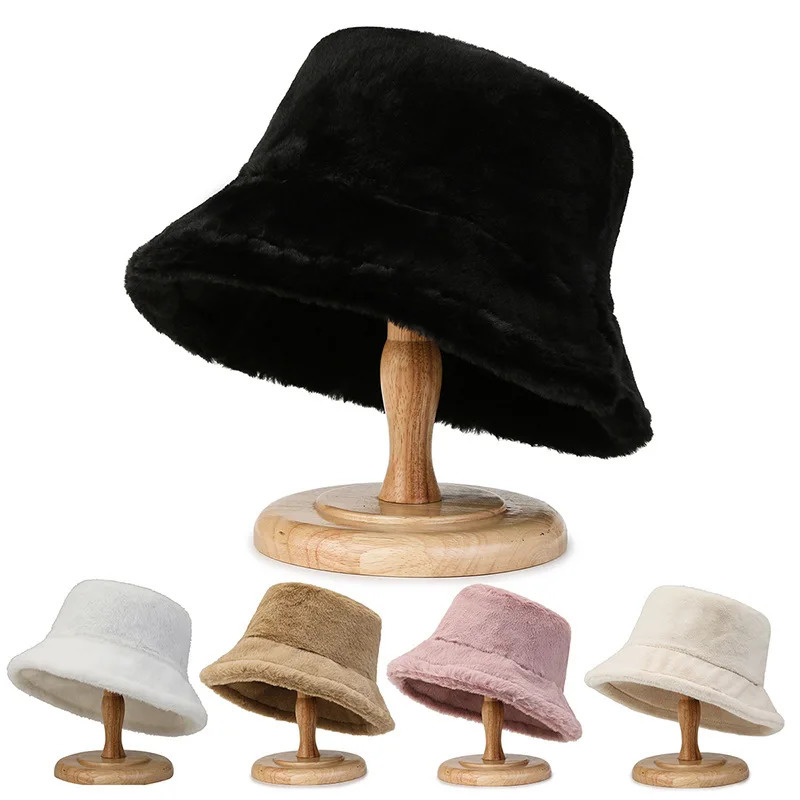 Women Warm Thick Bucket Hats Cool Panama Lady Autumn Winter Outdoor Solid Color Fisherman Cap Hat For Women 251029