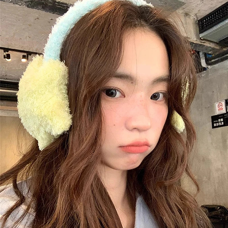 Y2K Star Plush Earmuffs Outdoor Cycling Ear Protection Colour Blocking Ear Bag Warm Winter Warm Earplugs Y2K Headset Ear Cover 251029