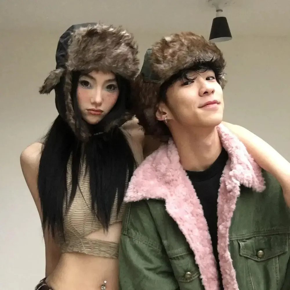 1PC Winter Trapper Trooper Earflap Hat Warm Waterproof Disco Ski Hat Bomber Cap Fleece Thicken Warm Ear Protectors Hats 251029