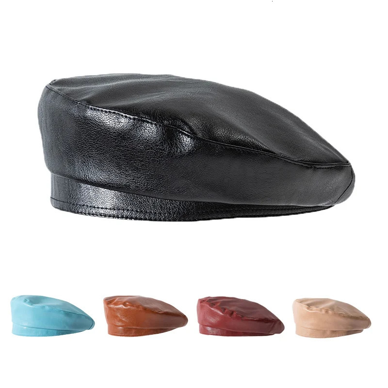 Men Women Beret Hat Leather Beret Caps Unisex Bucket Hats Caps Berets Beanies 251029