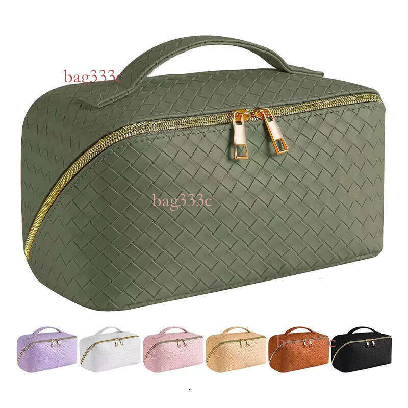 Lanjia- Large Woven Travel Toiletry Bag For Women - Portable, Waterproof Makeup And Cosmetic Organizer Fa47f