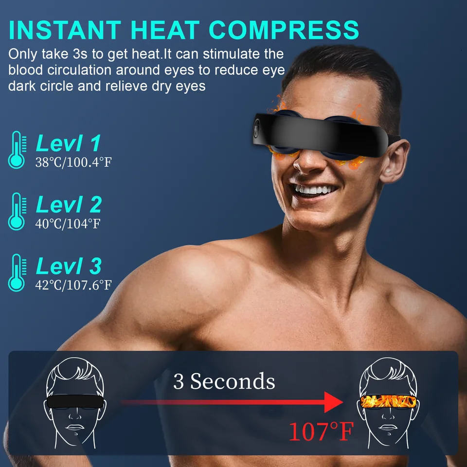Wireless Eye Massager Instant Cold Compress Eye Massager for Tired Eyes Dark Circles Remove Heating Music Relieves Fatigue 251027