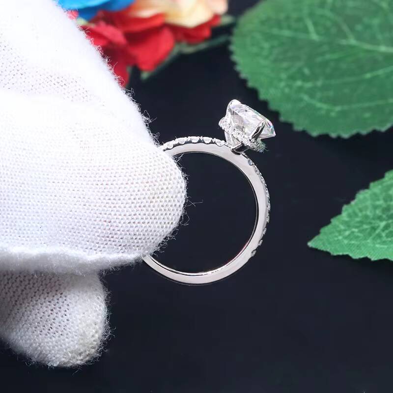 Yingma Fine Jewelry 2ct 7x10mm 925 Silver 14k 18k Solid Gold Pear Cut Moissanite Engagement Ring