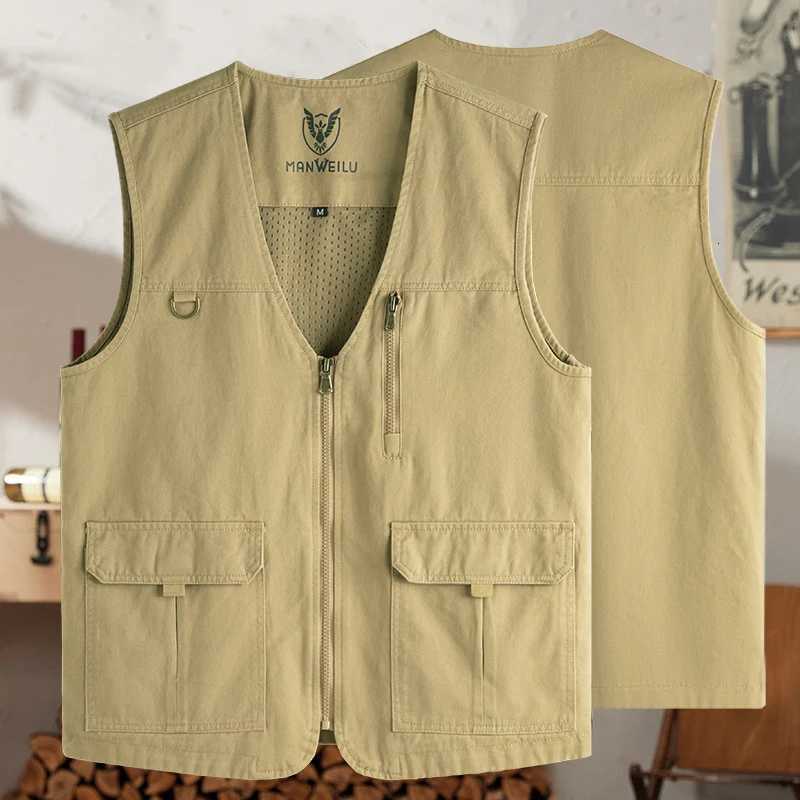 Large Size 8XL Outdoor Leisure Vest Mens New MultiPocket Breathable Outdoor Sports Coat HighQuality Design Leisure Vest Men W251029