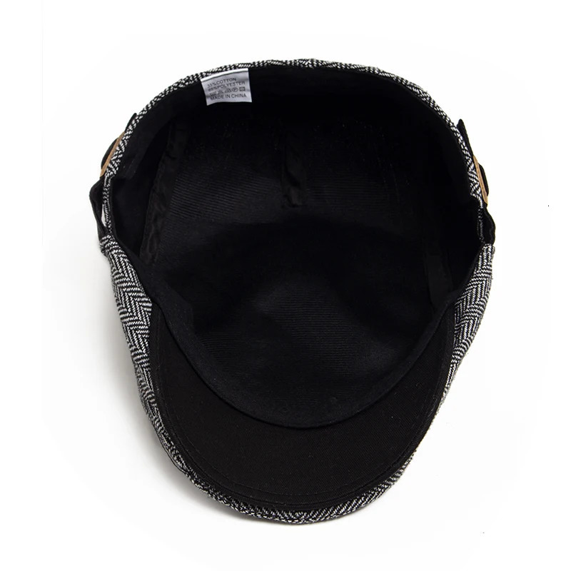 Herringbone Vintage Beret Men Autumn Winter Casual Flat Visor Hat Berets Retro Fashion sboy Cap Mens Adjustable 251013