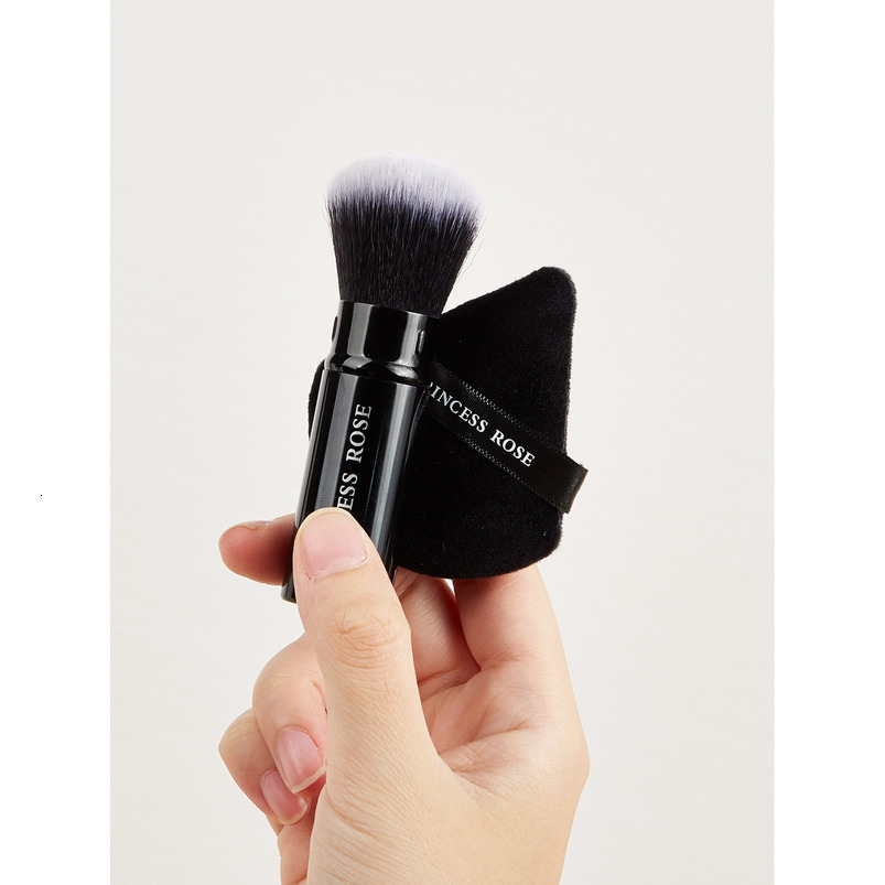 Hot-selling Black Portable Retractable Multi-Function Travel Makeup Brush with Puff