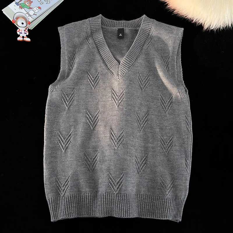 Fashion Niche Jacquard Design Pattern Men Sweaters Versatile Casual Comfortable Autumn and Winter Warm VNeck Knit Sweater Vests J251029