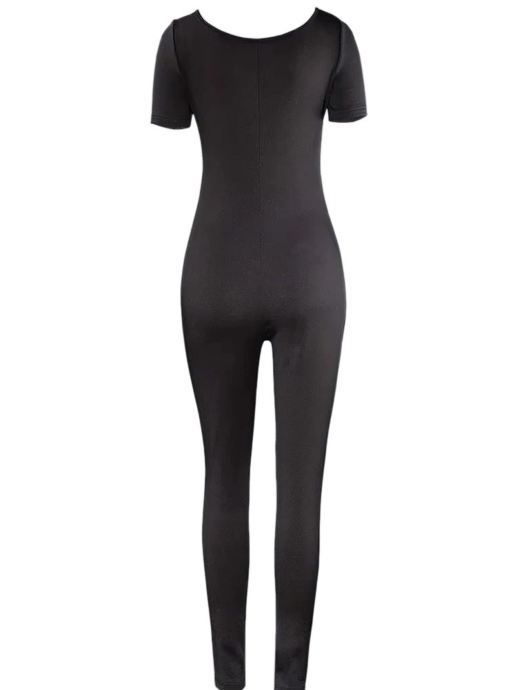 Spring and Summer Womens Onepiece Short Sleeve Solid Color Sexy Slim Fashion Activity Street Suit 251029