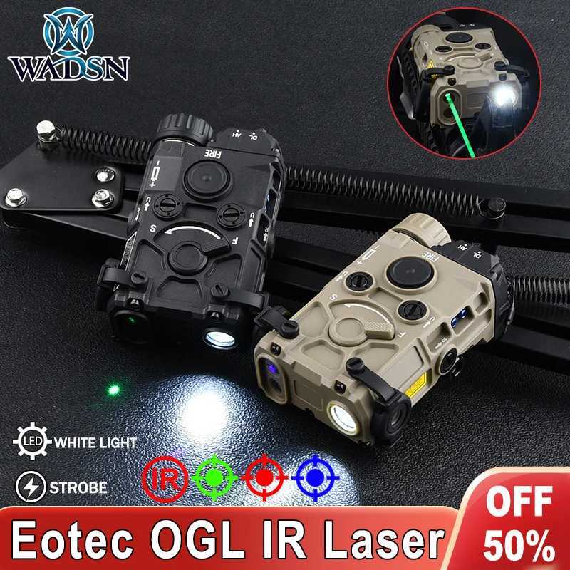 Tactical Nylon Eotec OGL Red Dot Blue Green IR Laser Indicator PEQ 5 OGL White Strobe Flashlight Airsoft Gun Rifle Accessory W251029