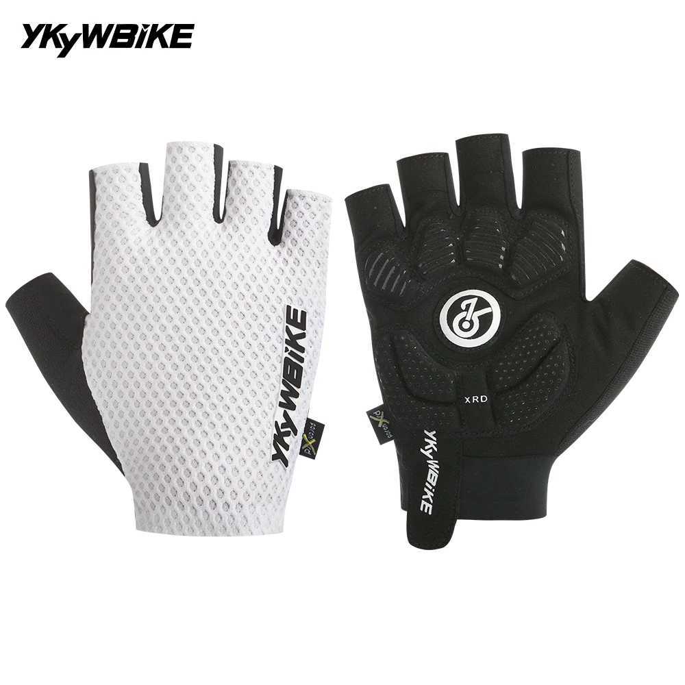 YKYWBIKE Cycling Gloves Unisex Half Finger PORON XRD Summer Breathable Shock Absorbing Bicycle Outdoors Road Bike Gloves J251029