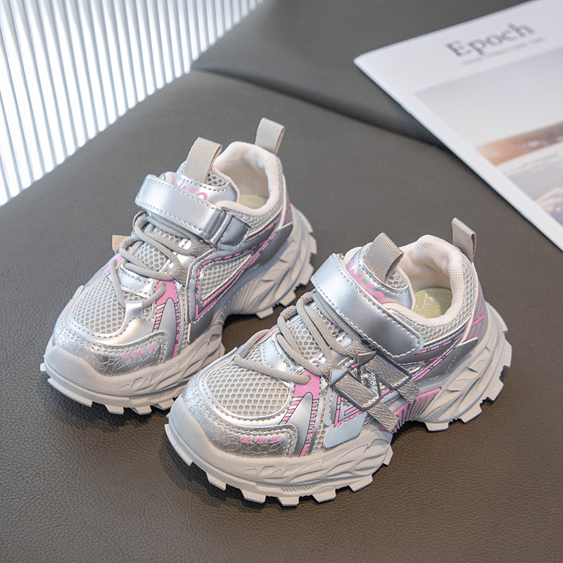 Free shipping Fashionable mesh breathable girls' sports shoes soft soled girls' casual shoes single shoes children's dad shoes Sneakers