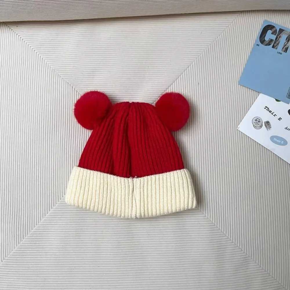 Fashion Cute Beanie Cap Knitted Thicken Knitted Hat Toddler Plush Ball Ear Protection Cap251028