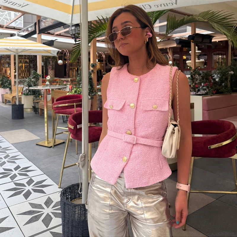 Vests Jackets Autumn Womens 2025 Chic Simple Slim Womens Jackets Vest Fashion Youth Elegant Vest 251029
