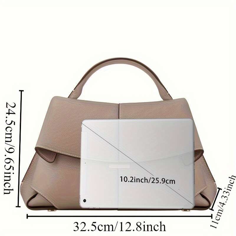 Genuine Leather Bag Stlish Brown Shoulder Handbag With Adjustable Strap, Heart-Shaped Cutouts Ing Details, Perfect For Everda Use, Purse