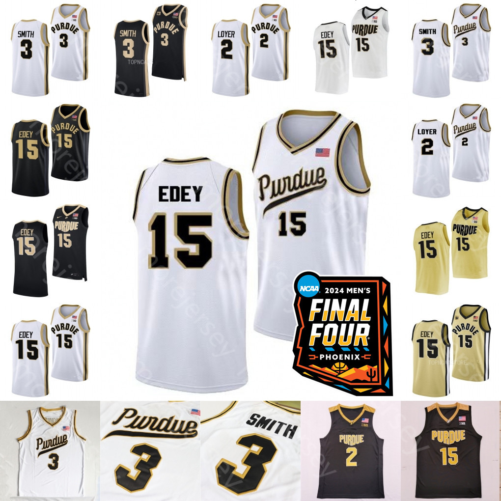 2025 Final Four 4 Patch Purdue Boilermakers Basketball Jersey Zach Edey Braden Smith Fletcher Loyer Lance Jones KaufmanRenn Gillis Glenn
