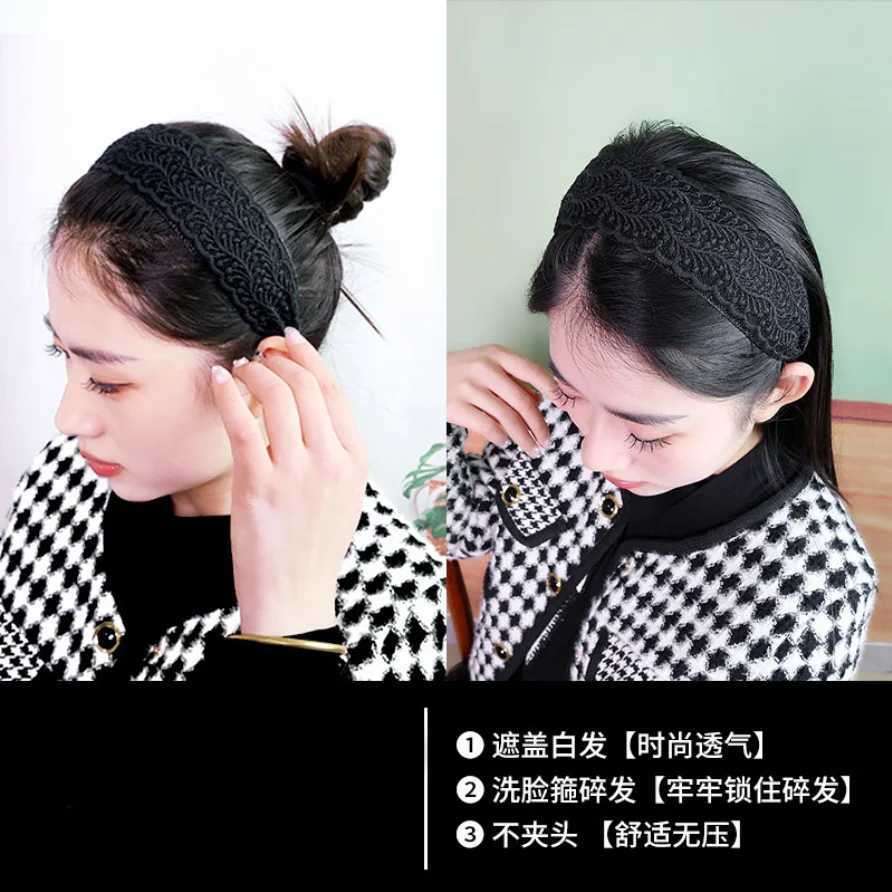 Korean New Vintage Lace Flower Hair Hoop Sweet Headband Temperament Wide Side Hairbands Girls Women Hollow Non Slip HeadwearW251028