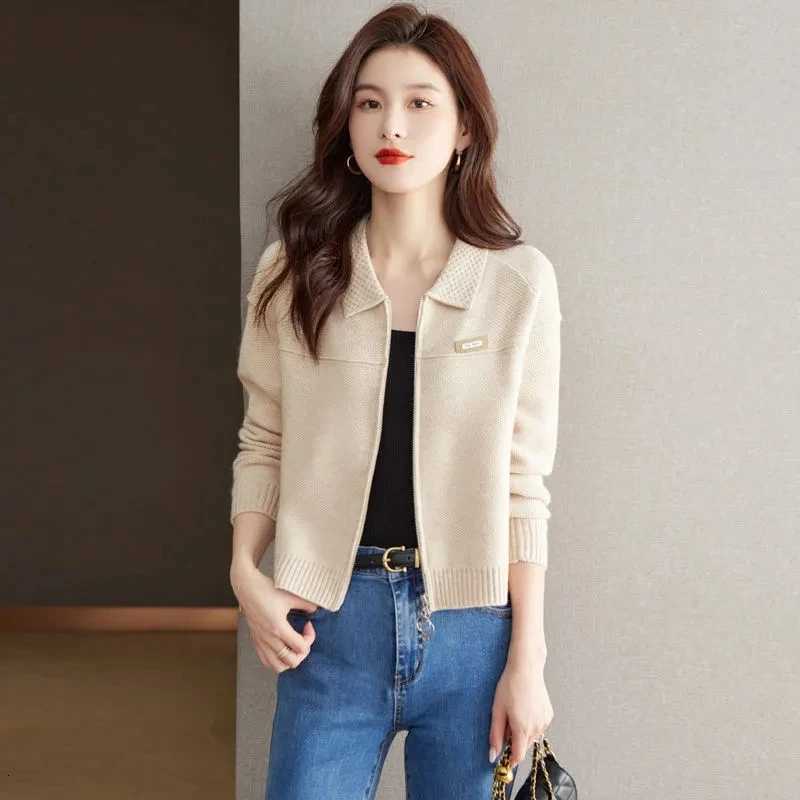 Spring Autumn Cardigan Sweater Jacket Women 2025 New Fashion Loose Zipper Knitted Sweater Coat Female Casual Outerwear Lady TopsT251028